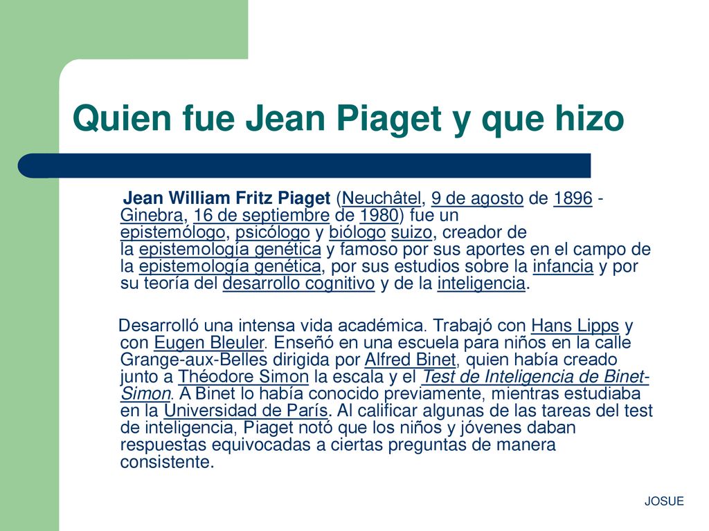 Teor a psicogenetica Jean Piaget. ppt descargar